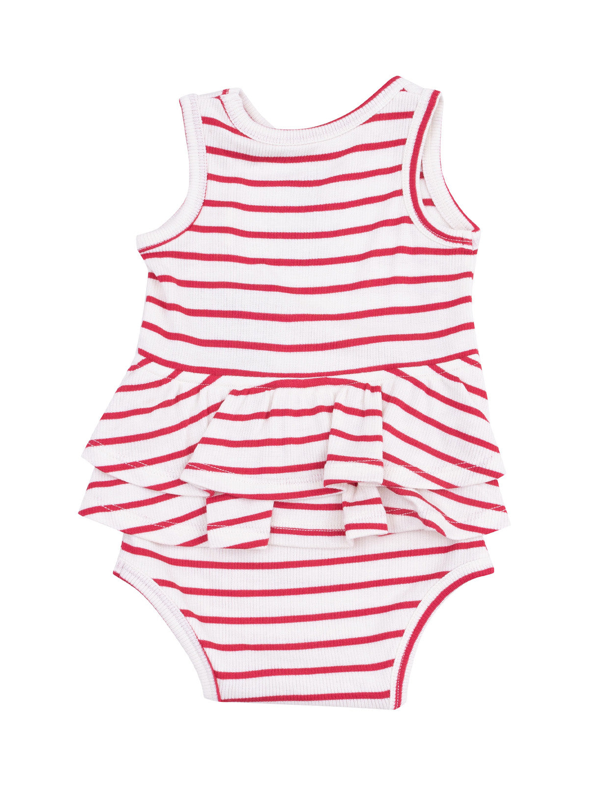 Ruffle Tank Bubble, Stripe Vintage Red