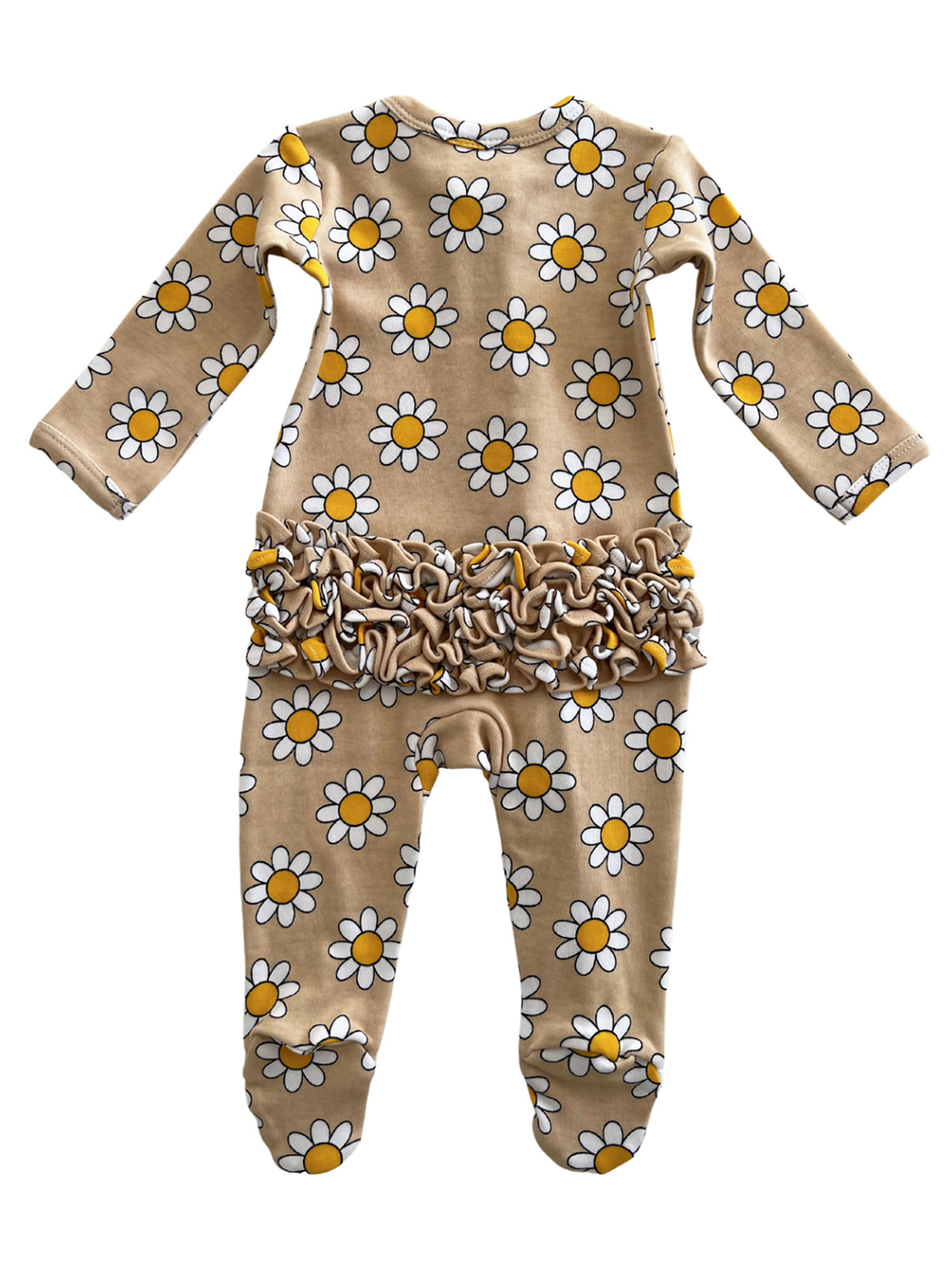 Daisy Pop Biscotti / Organic Frill Zip Footie