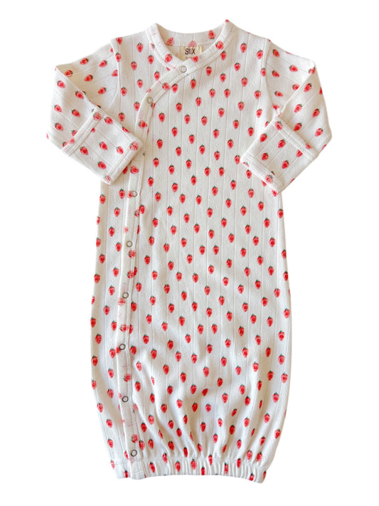 White Strawberry / Organic Pointelle Gown
