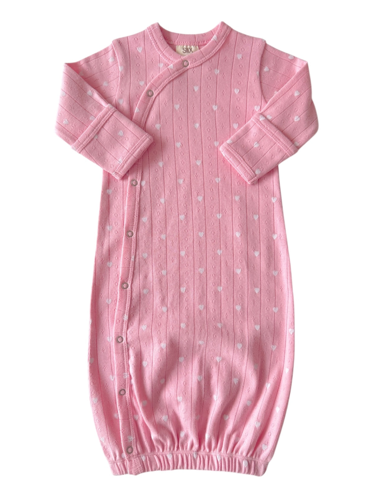 Pink with White Heart / Organic Pointelle Gown