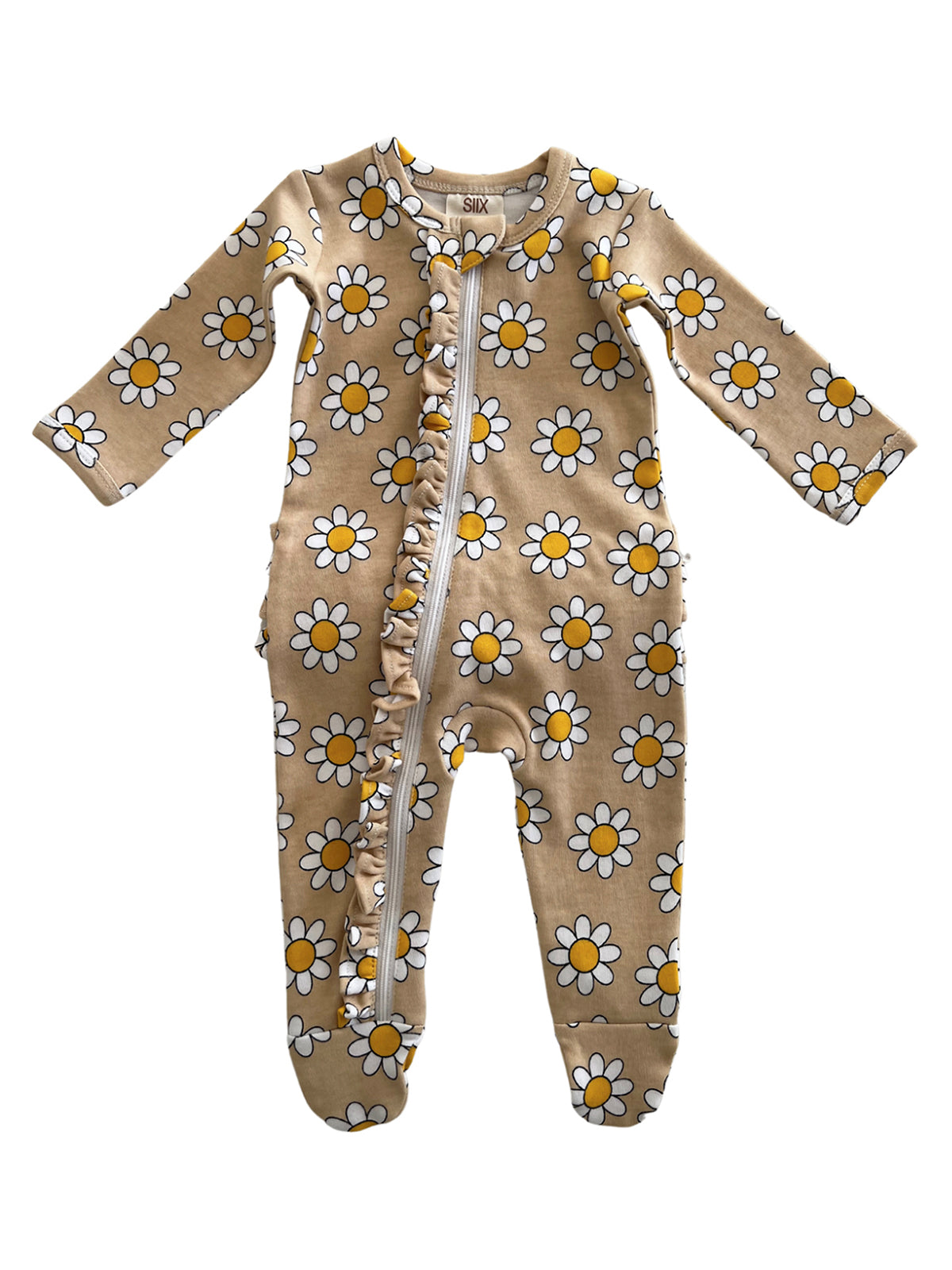 Daisy Pop Biscotti / Organic Frill Zip Footie