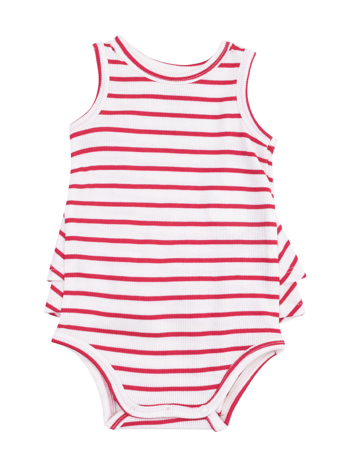 Ruffle Tank Bubble, Stripe Vintage Red